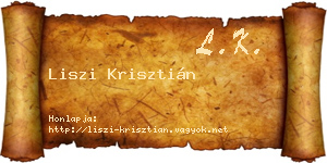 Liszi Krisztián névjegykártya